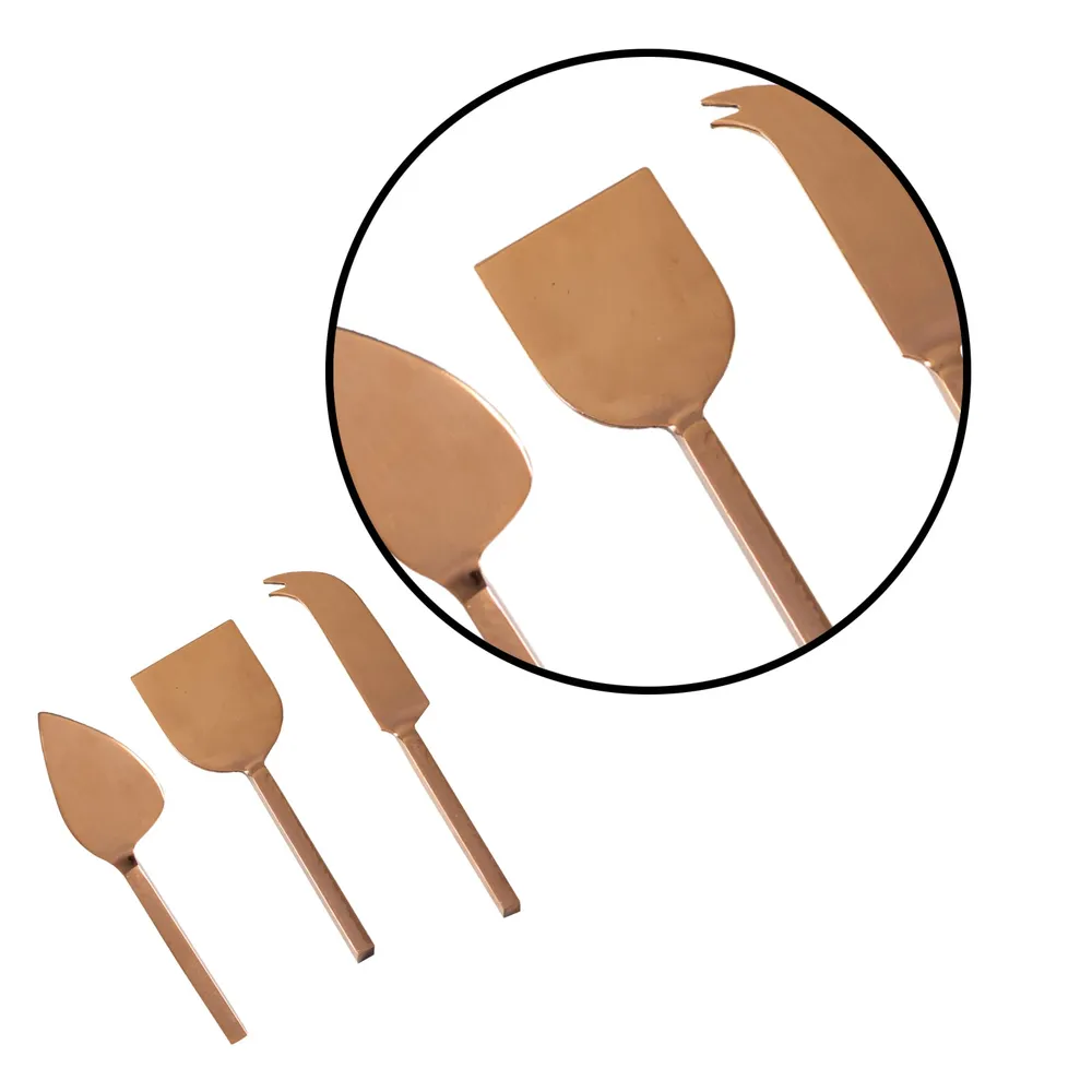 Copper Stainless Steel With Resin Cheese Knives Set Of 3