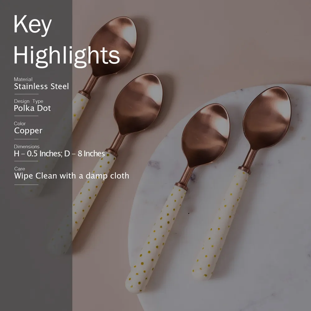 Copper Stainless Steel With Resin Cutlery Set of 4