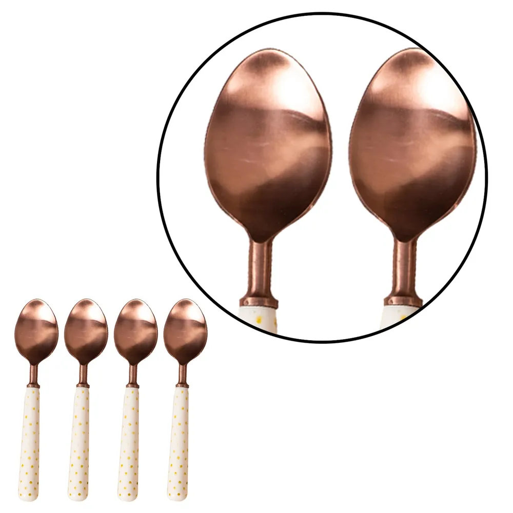 Copper Stainless Steel With Resin Cutlery Set of 4