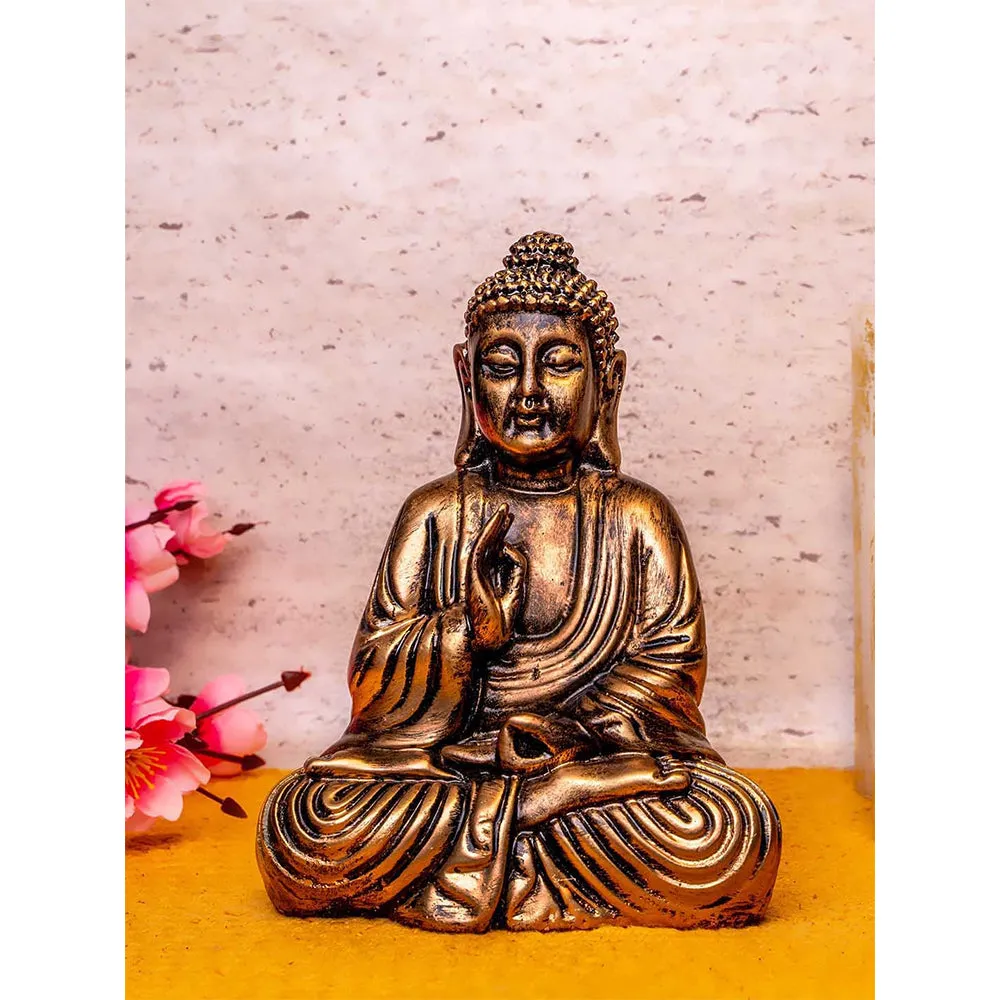 Copper Toned Blessing Buddha Decorative Showpiece
