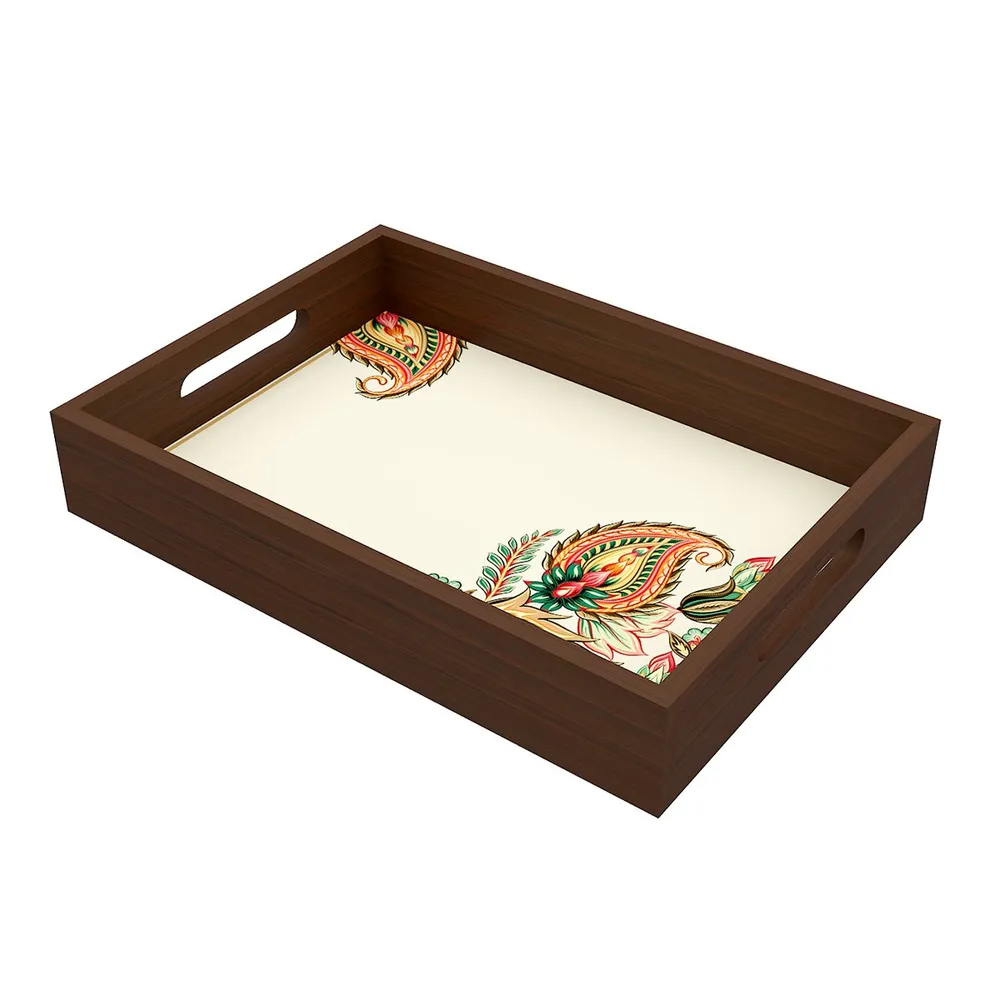 Copy of Beautiful Abstract Print Design Wooden Serving Tray Walnut Color
