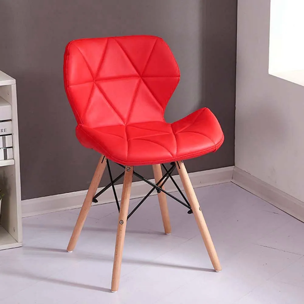 Coral Red Leatherette Contemporary Accent Chair Pack Of 1 & 2 Set of 1