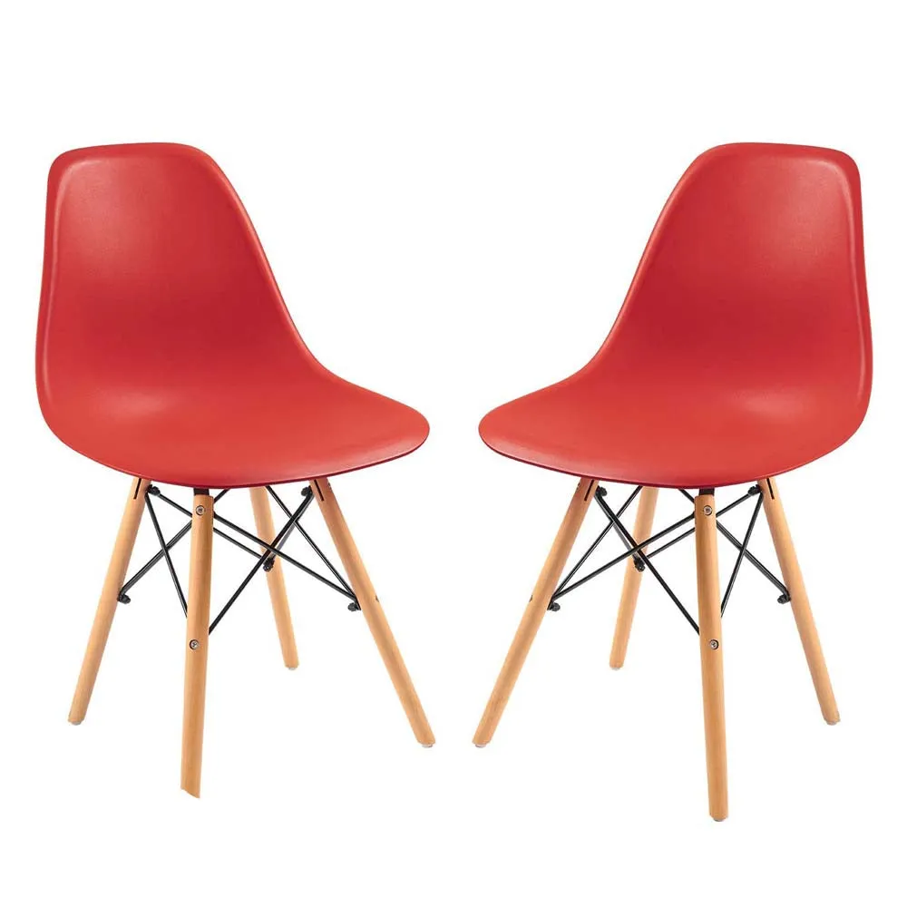 Coral Red Light Weight Contemporary Accent Chair Pack Of 1, 2 & 4