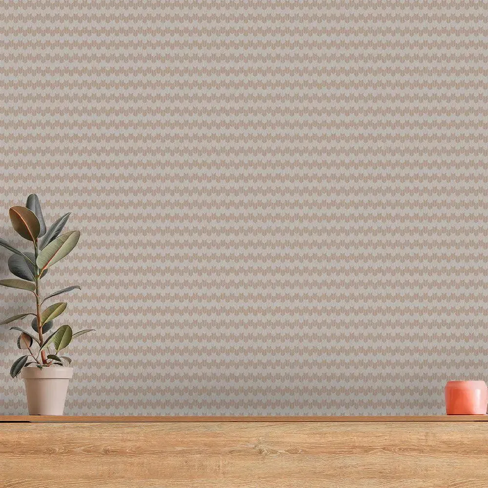 Coral Zig Zag Pattern Textured Premium Wallpaper- Royal Shades Collection light blue
