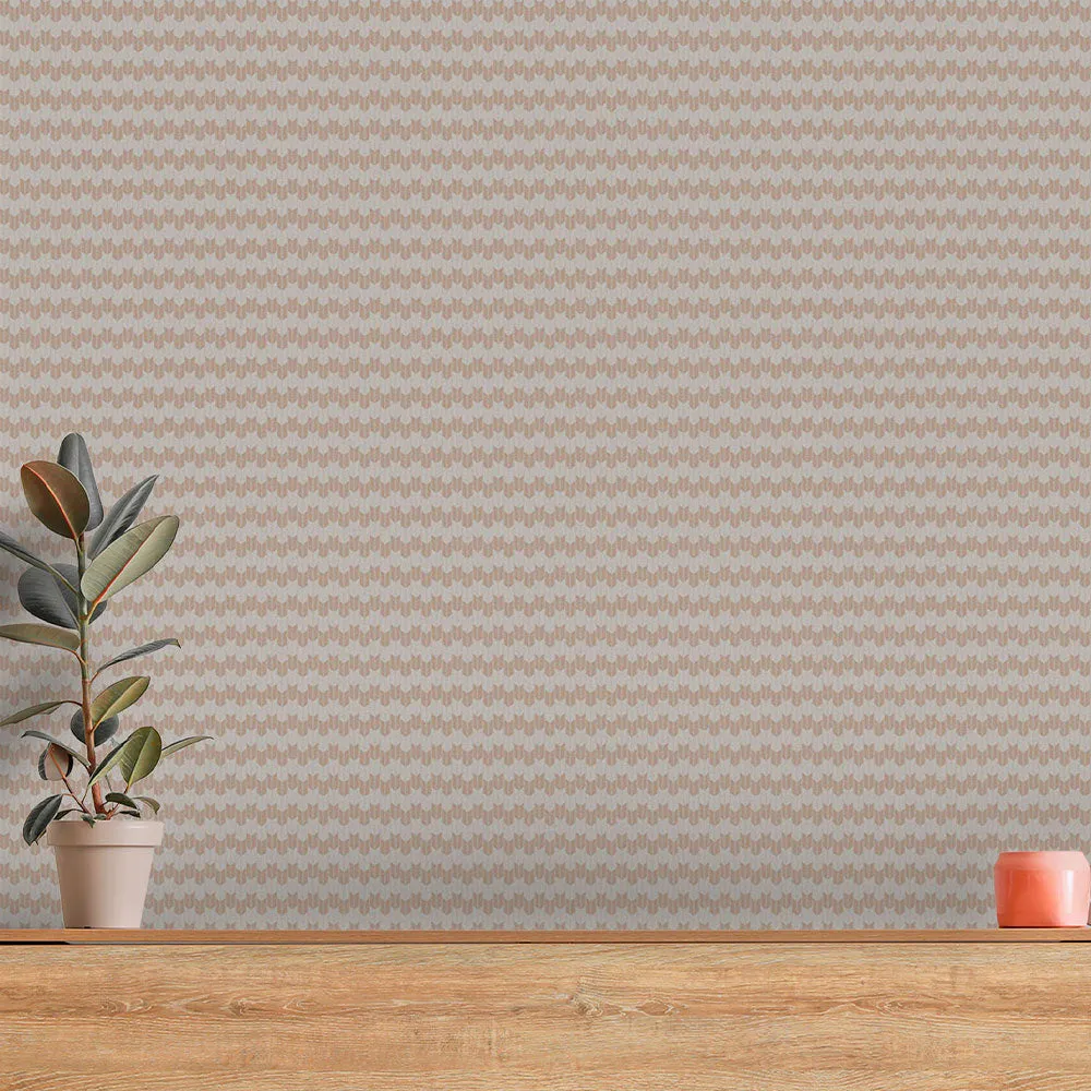 Coral Zig Zag Pattern Textured Premium Wallpaper- Royal Shades Collection light blue