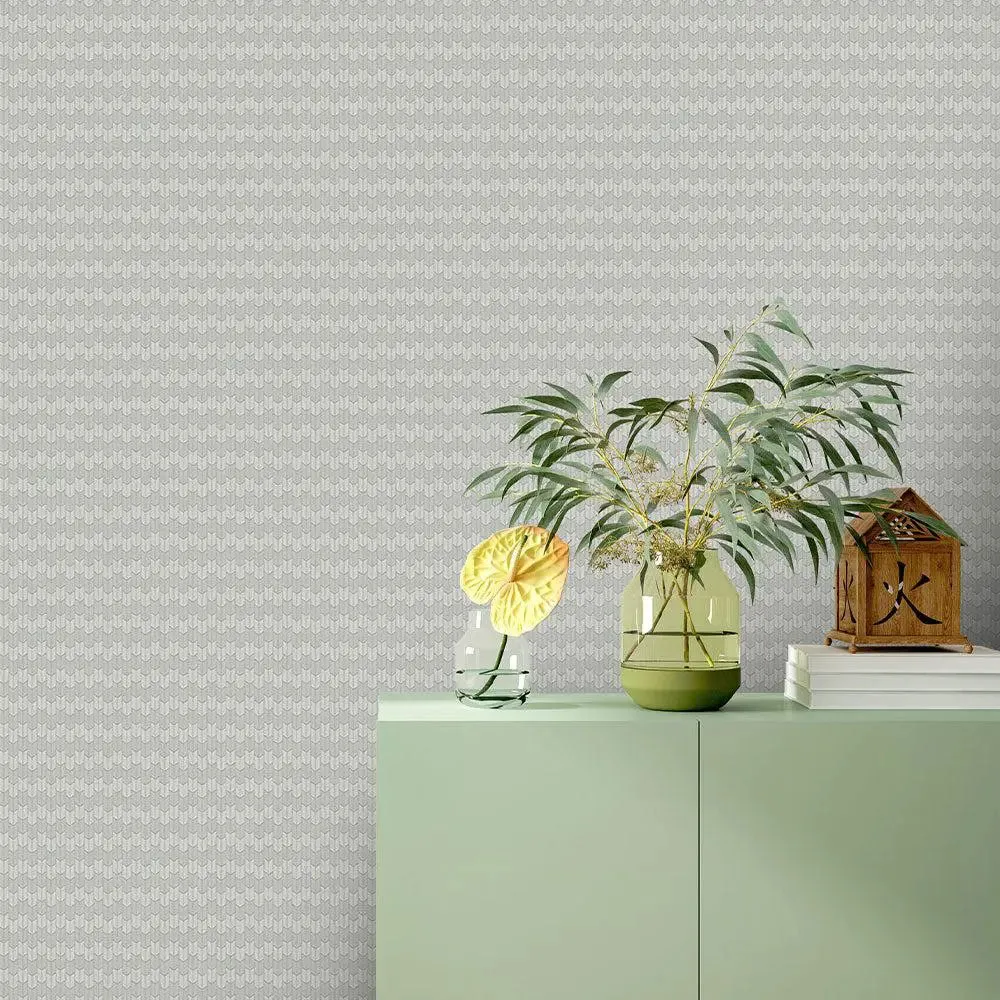 Coral Zig Zag Pattern Textured Premium Wallpaper- Royal Shades Collection light blue