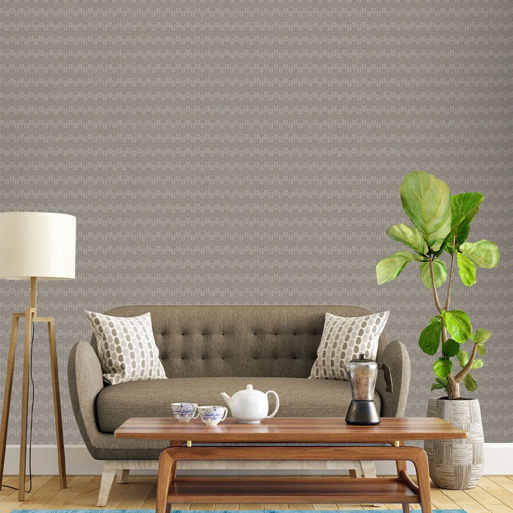 Coral Zig Zag Pattern Textured Premium Wallpaper- Royal Shades Collection light blue