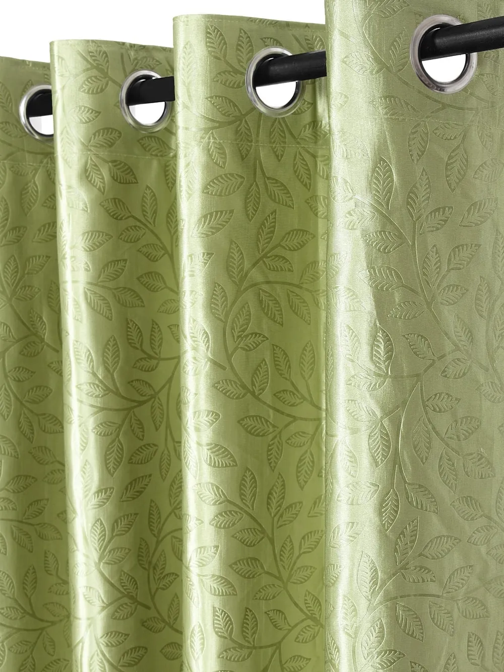 Cortina Baby Green Designer Eyelet Window Curtain Pack Of 2