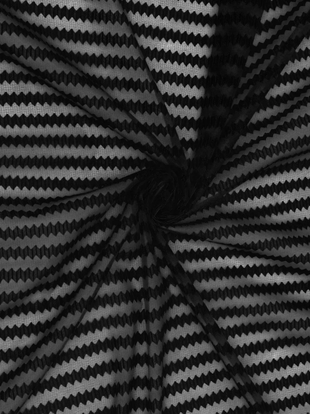 Cortina Black Intricate Designer Sheer Door Net Curtain Regular (Size: 7FT X 4FT)