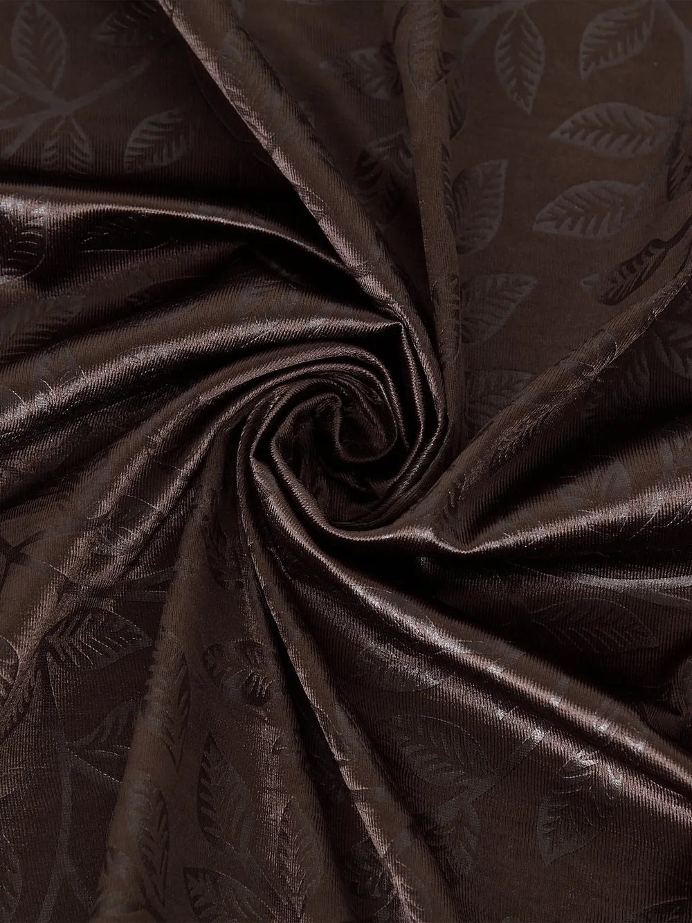 Cortina Brown Leaves Designer Eyelet Door Curtain Regular (Size: 210 cm x 115 cm)