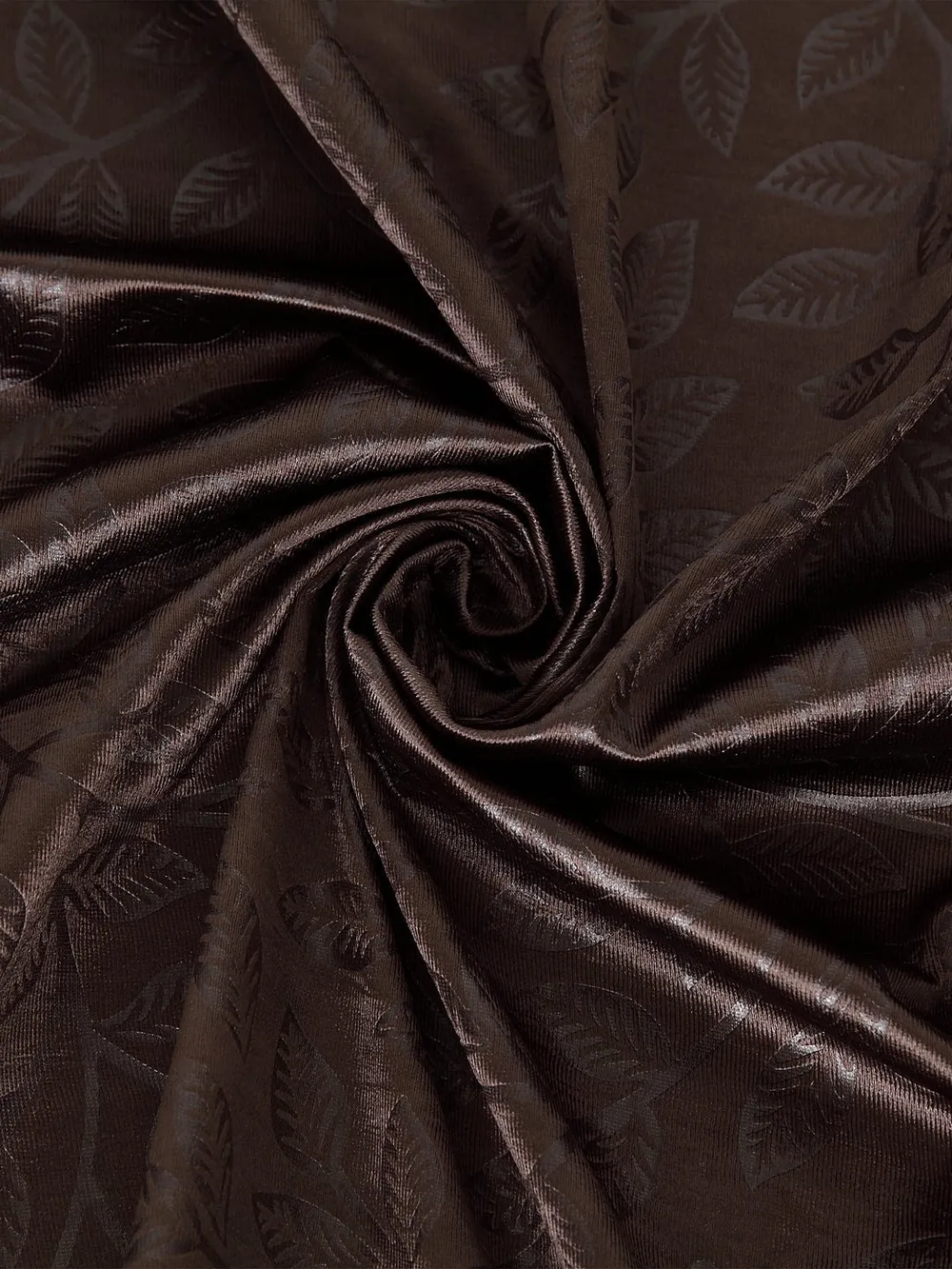 Cortina Brown Leaves Designer Eyelet Window Curtain Pack Of 2