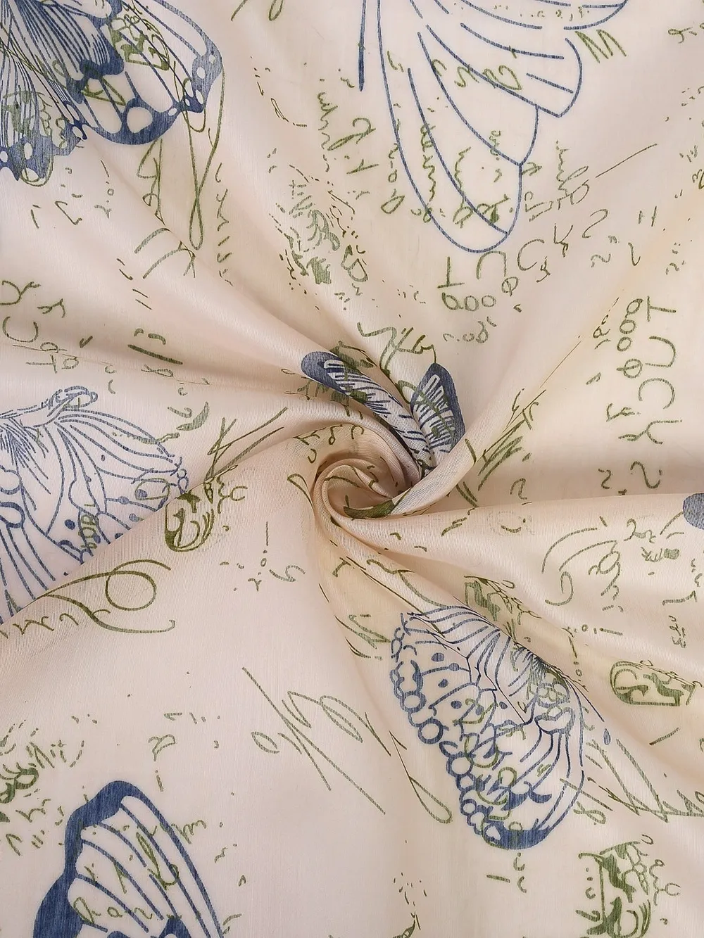 Cortina Butterfly Creamy Sheer Door Net Curtain Regular (Size: 7FT X 4FT)