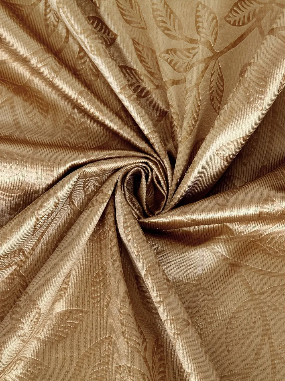 Cortina Camel Color Designer Eyelet Window Curtain Pack Of 2