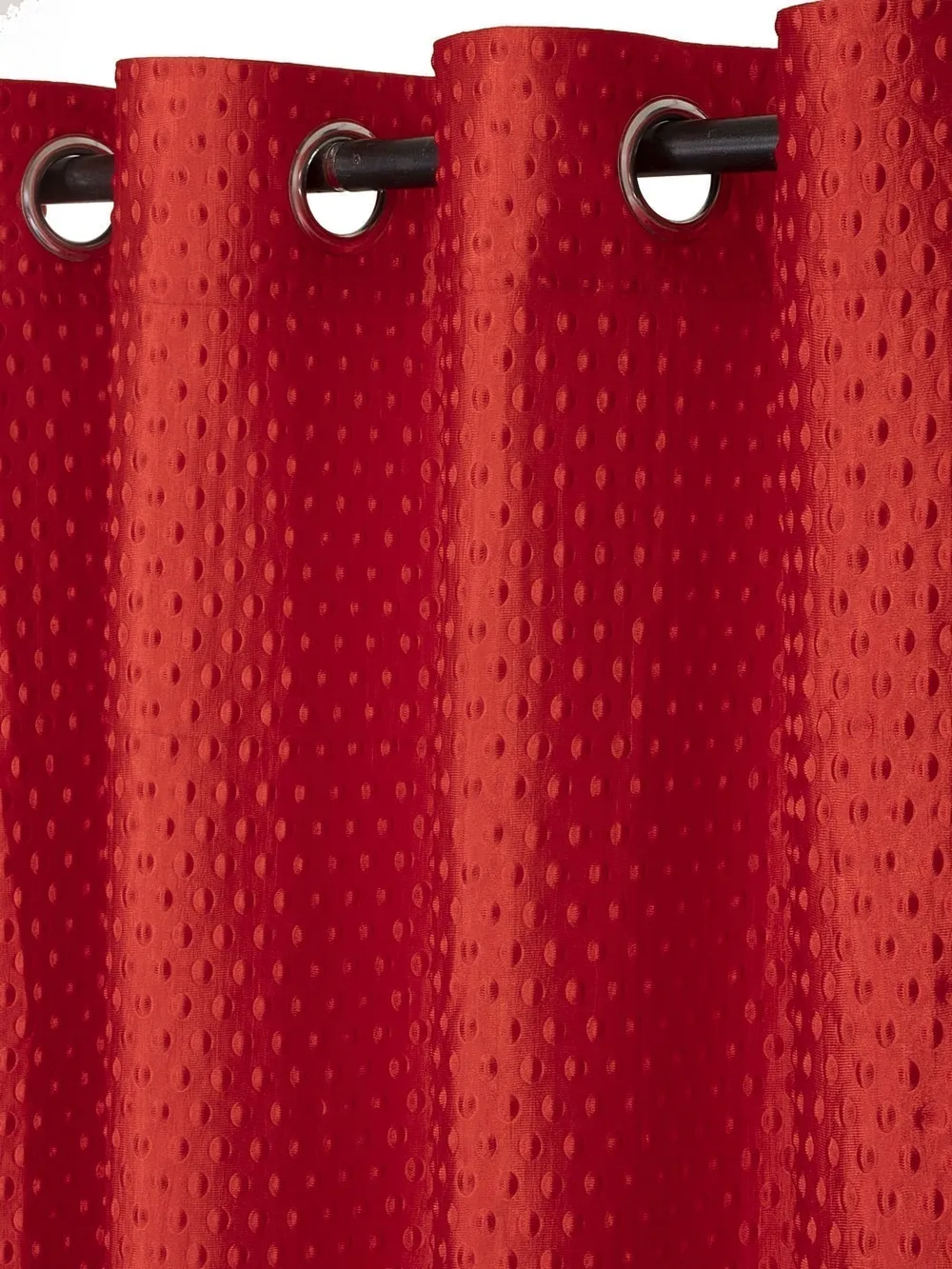 Cortina Coral Red Designer Eyelet Door Curtain Regular (Size: 210 cm x 115 cm)