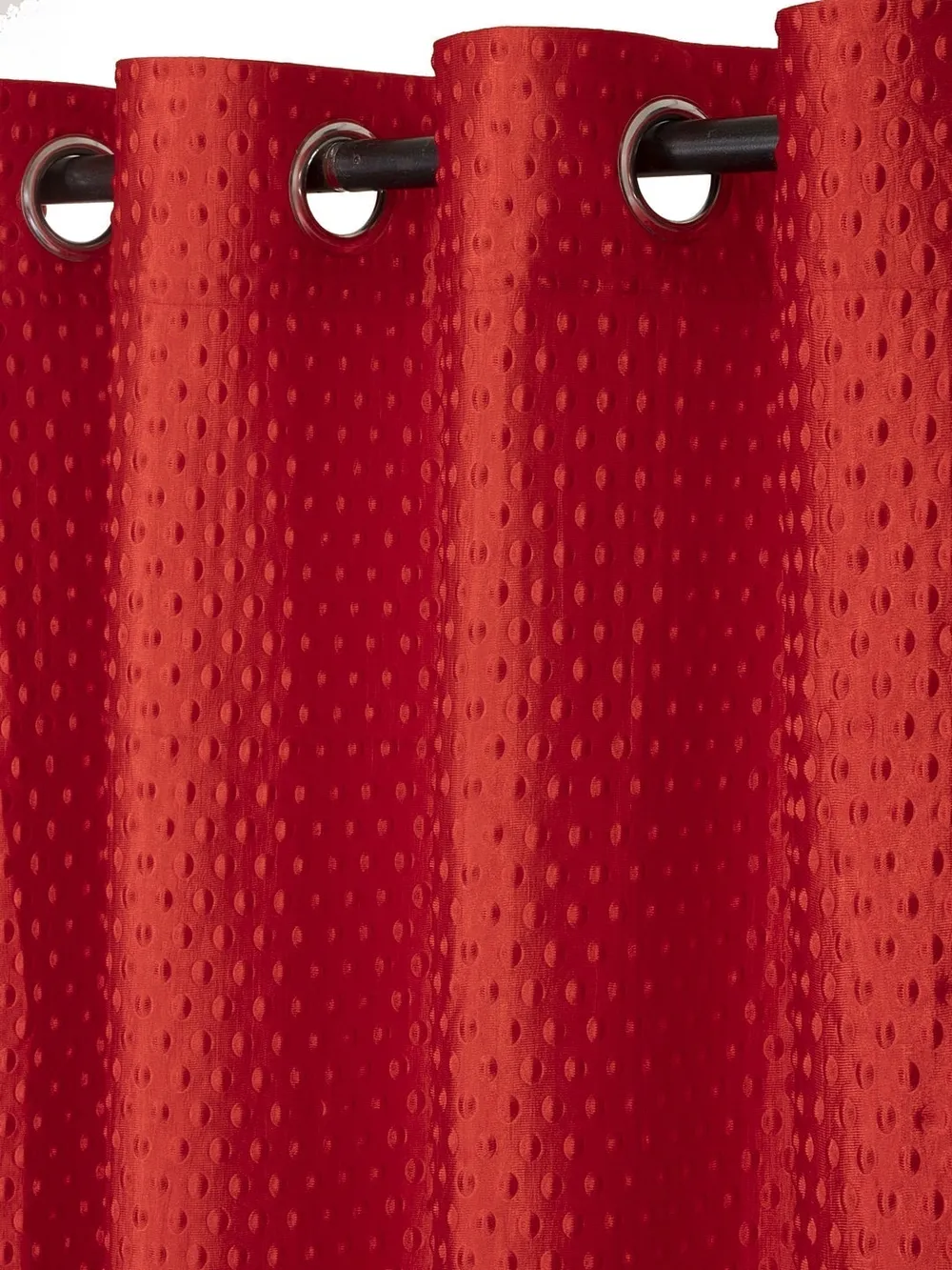 Cortina Coral Red Designer Eyelet Window Curtain Pack Of 2