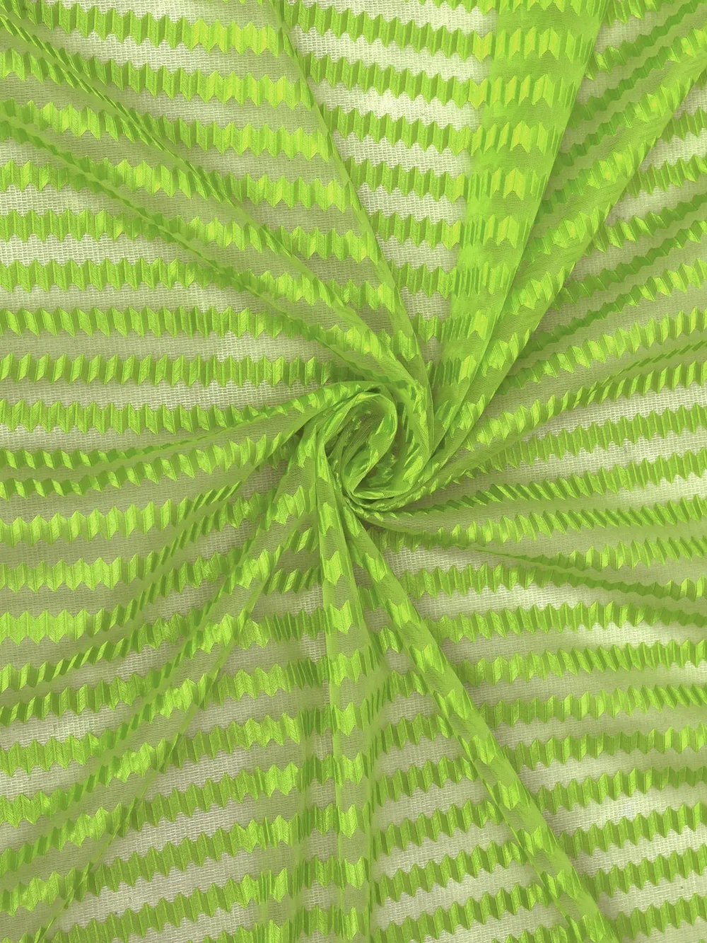 Cortina Florescent Green Designer Sheer Door Net Curtain Regular (Size: 7FT X 4FT)