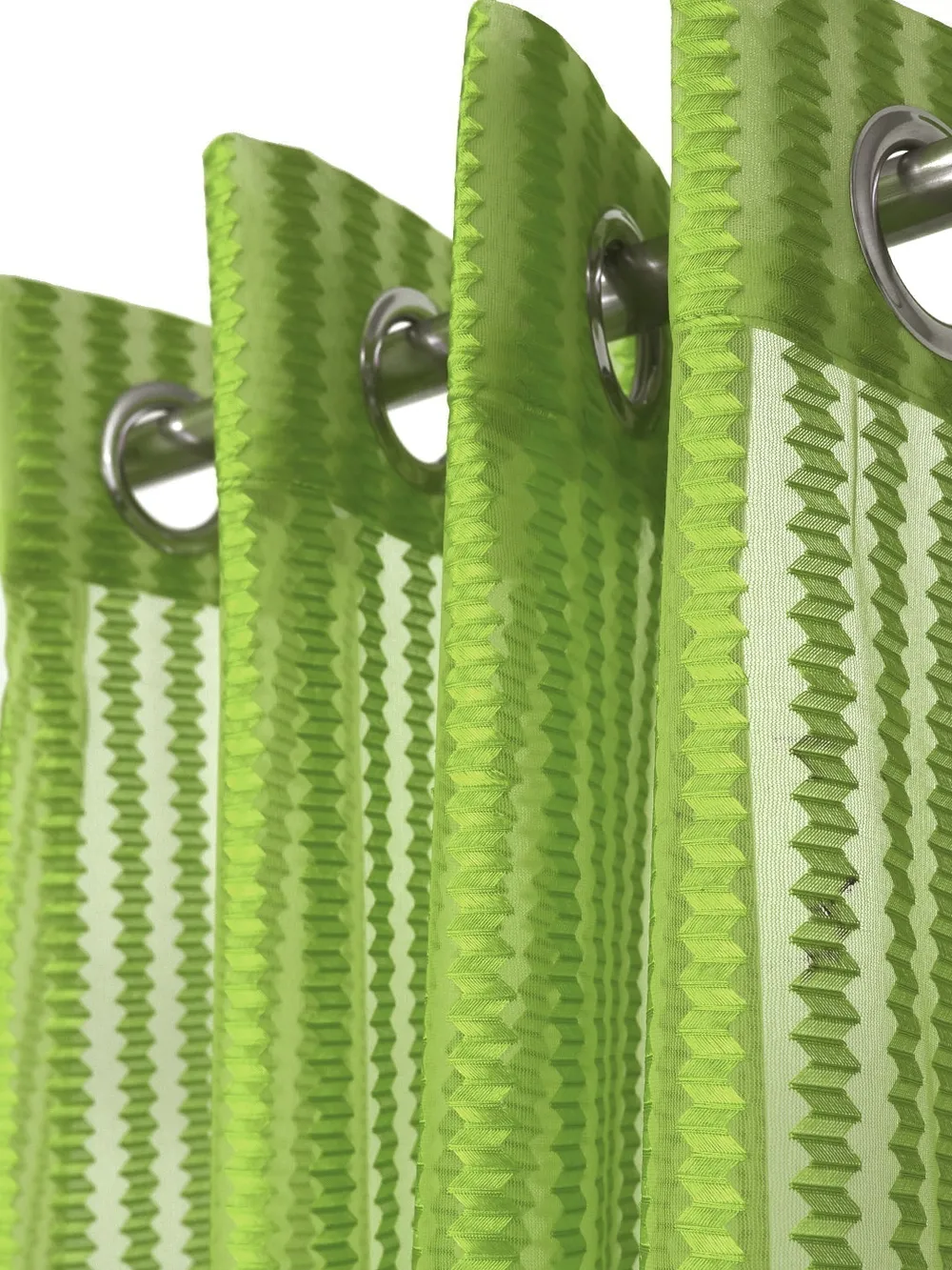 Cortina Florescent Green Designer Sheer Door Net Curtain Regular (Size: 7FT X 4FT)