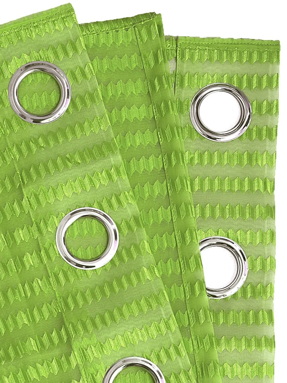 Cortina Florescent Green Designer Sheer Window Net Curtain Pack Of 4