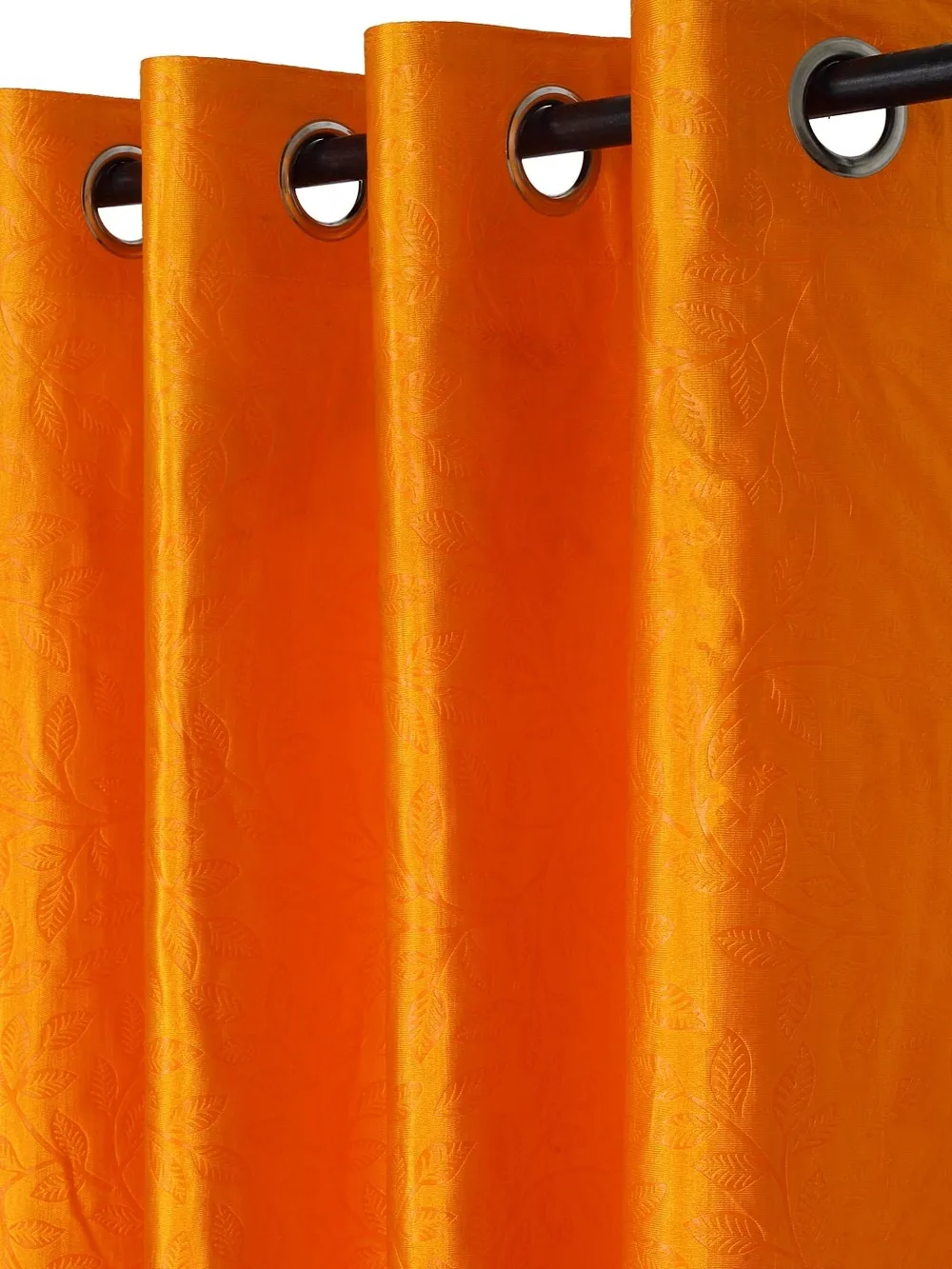 Cortina Florescent Orange Designer Eyelet Door Curtain Regular (Size: 210 cm x 115 cm)