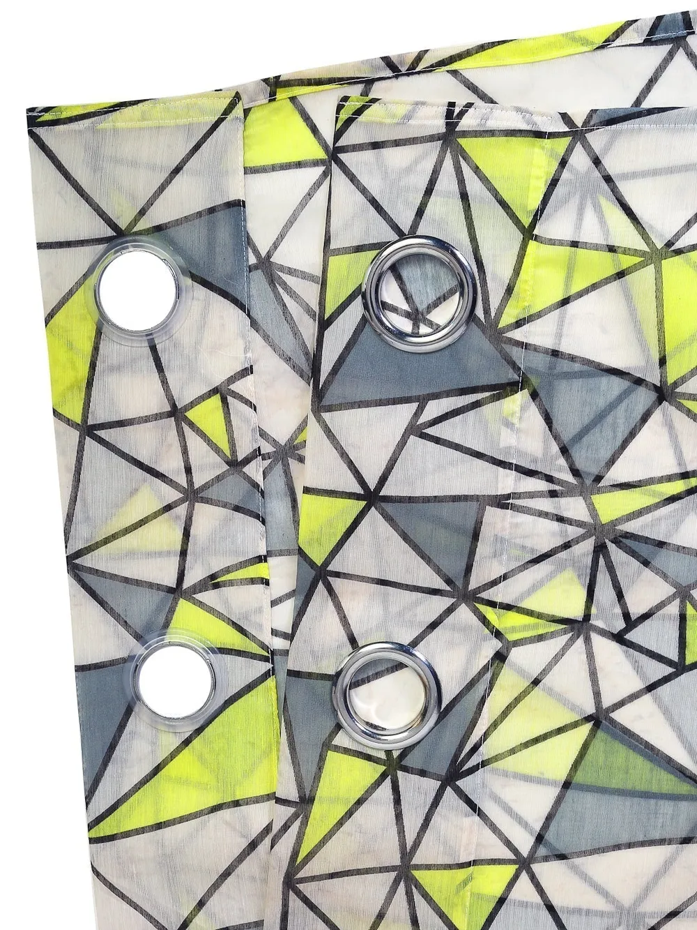 Cortina Geometric Yellow & Grey Sheer Window Net Curtain Pack Of 2