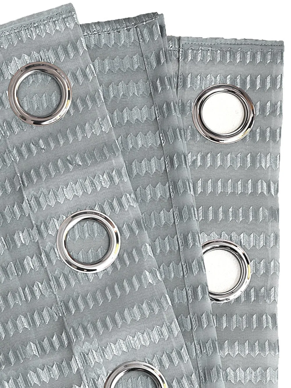 Cortina Grey Designer Sheer Window Net Curtain Pack Of 4