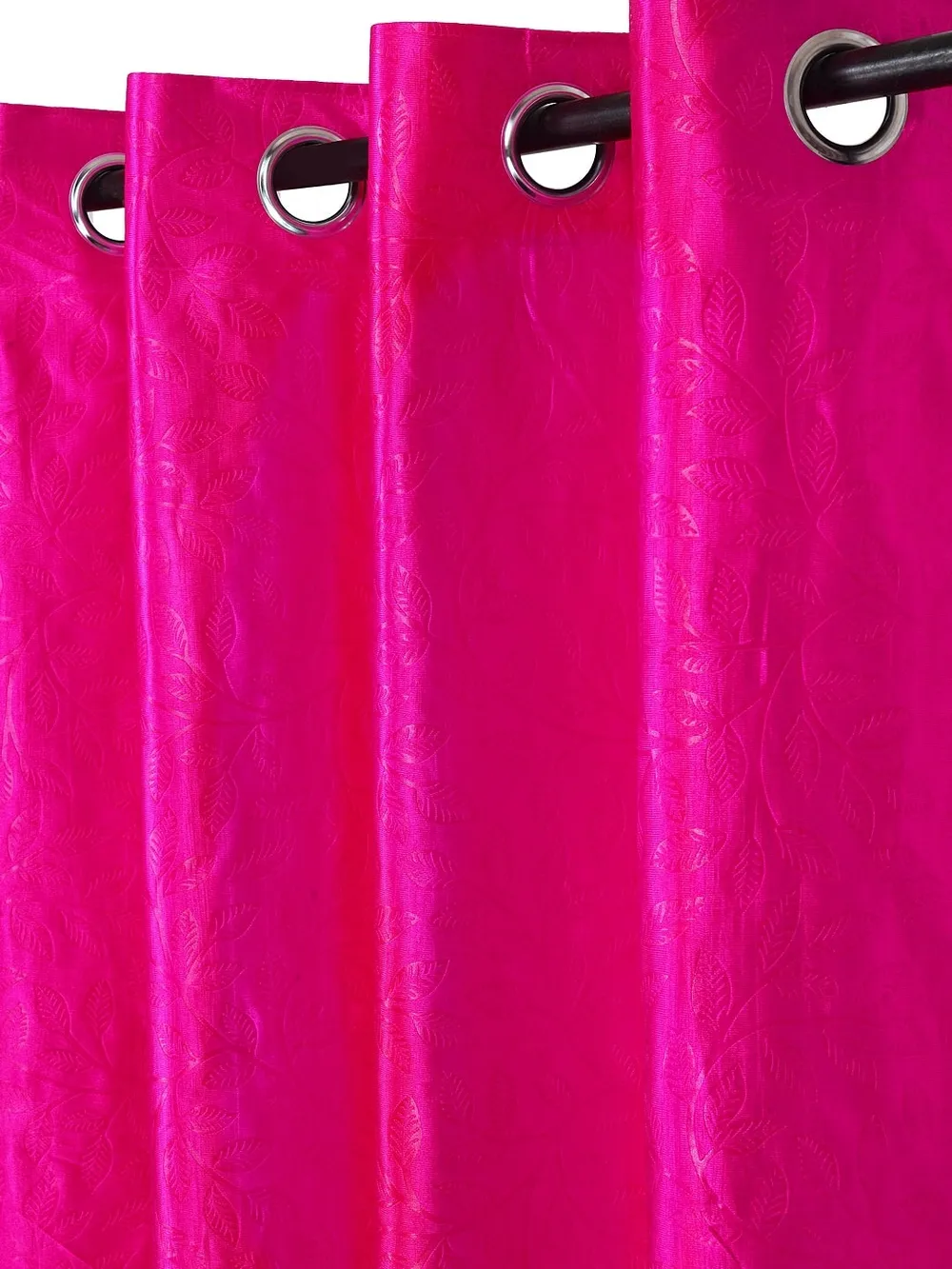 Cortina Hot Pink Designer Eyelet Door Curtain Regular (Size: 210 cm x 115 cm)