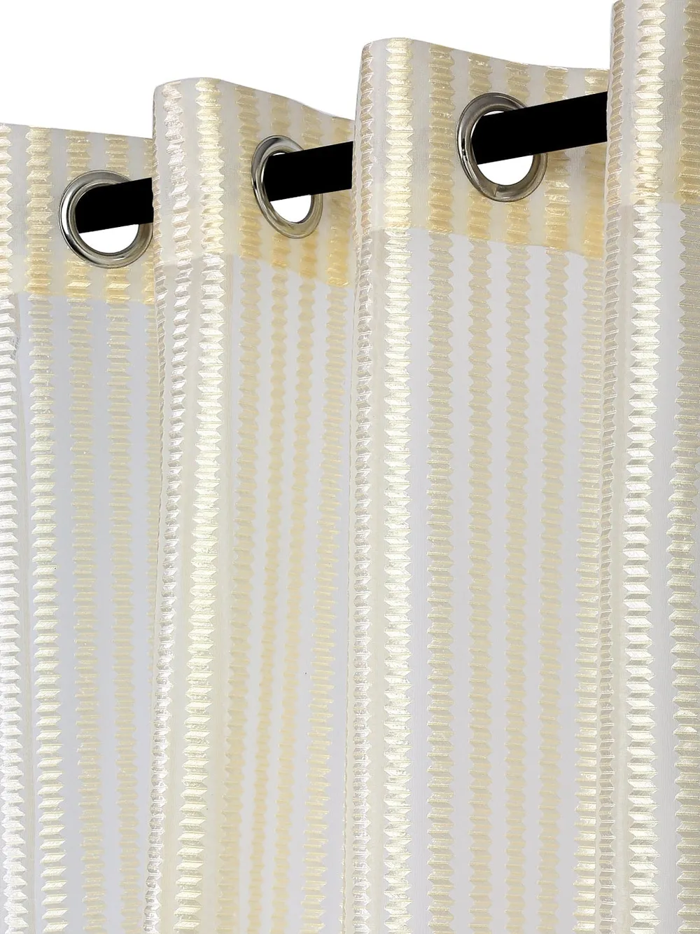 Cortina Light Yellow Designer Sheer Door Net Curtain Regular (Size: 7FT X 4FT)