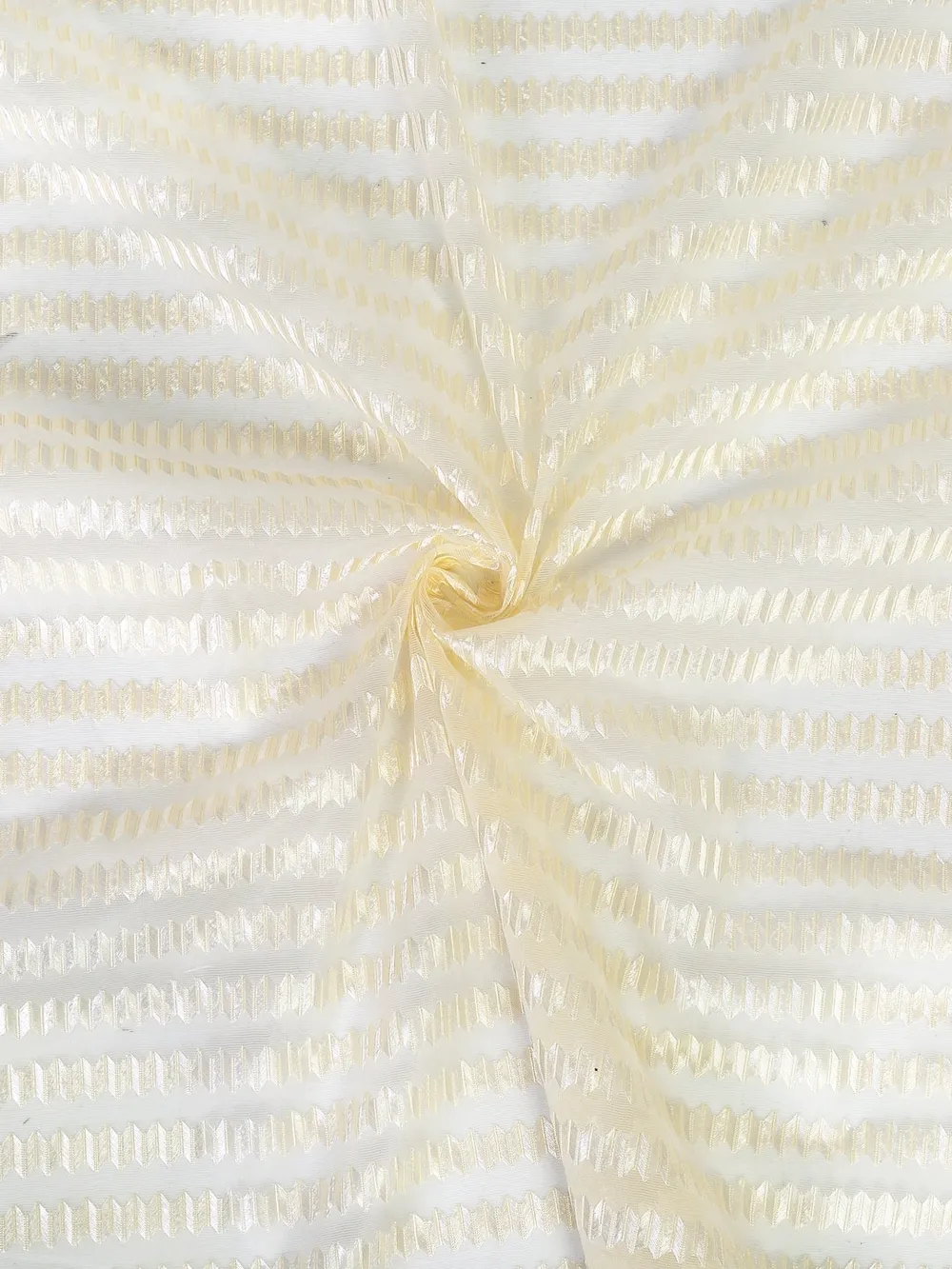 Cortina Light Yellow Designer Sheer Window Net Curtain Pack Of 4