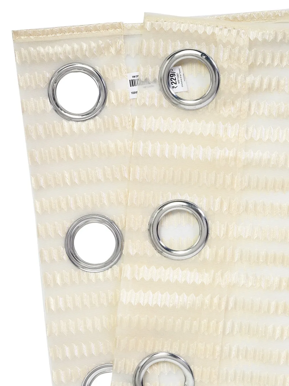 Cortina Light Yellow Designer Sheer Window Net Curtain Pack Of 4