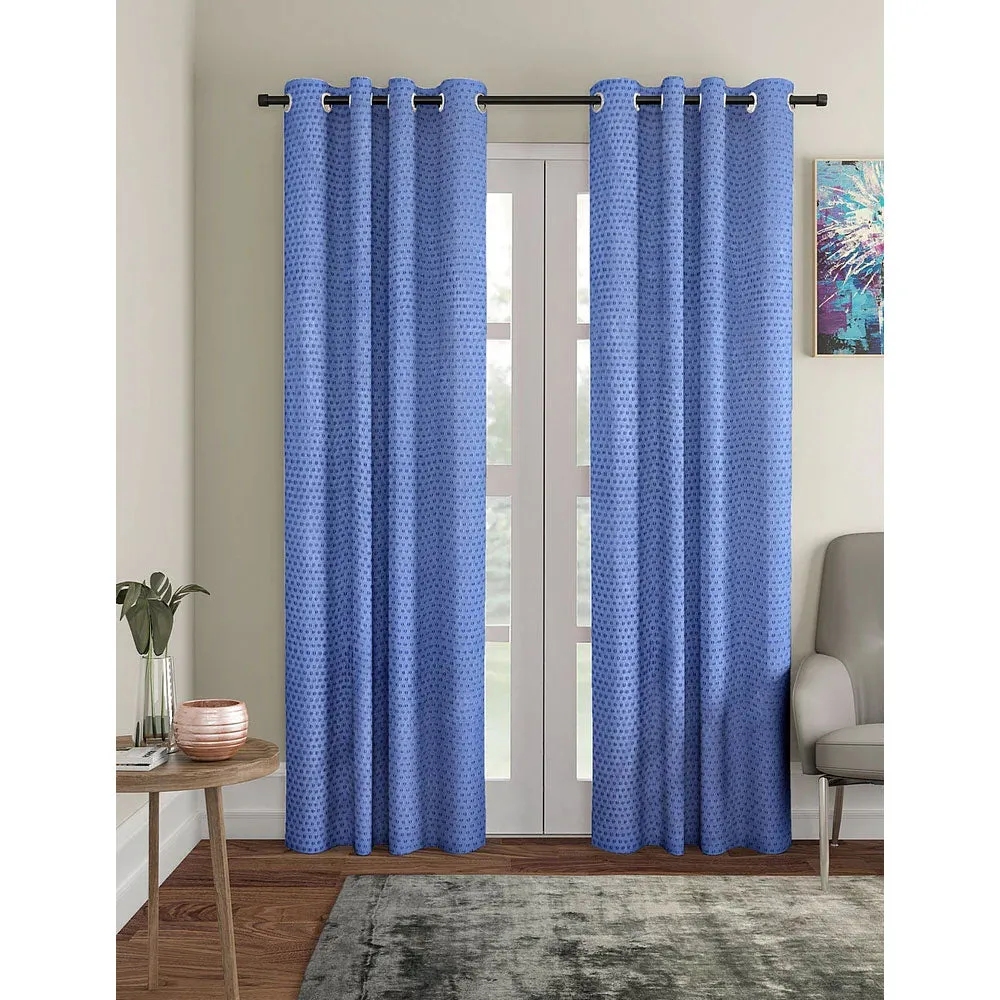 Cortina Lilac Designer Eyelet Door Curtain Regular (Size: 210 cm x 115 cm)