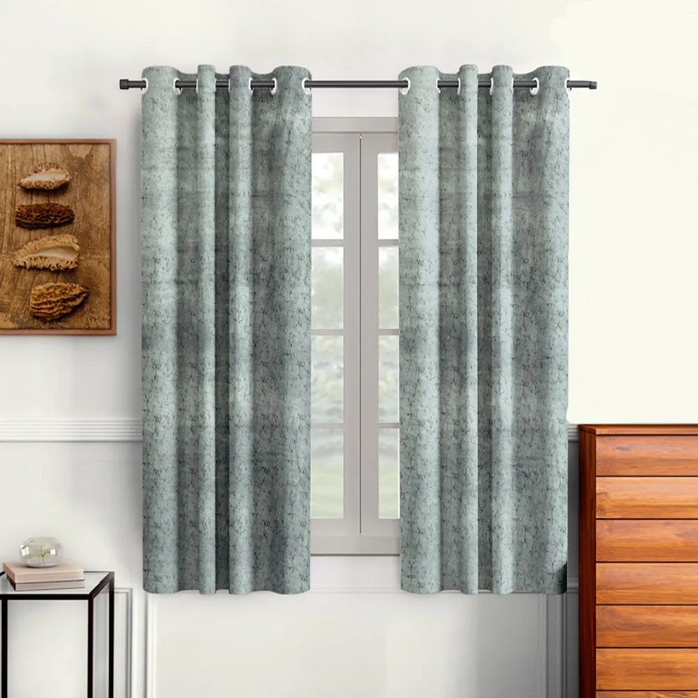 Cortina Luscious Light Grey Velvet Soft Eyelet Curtain Window
