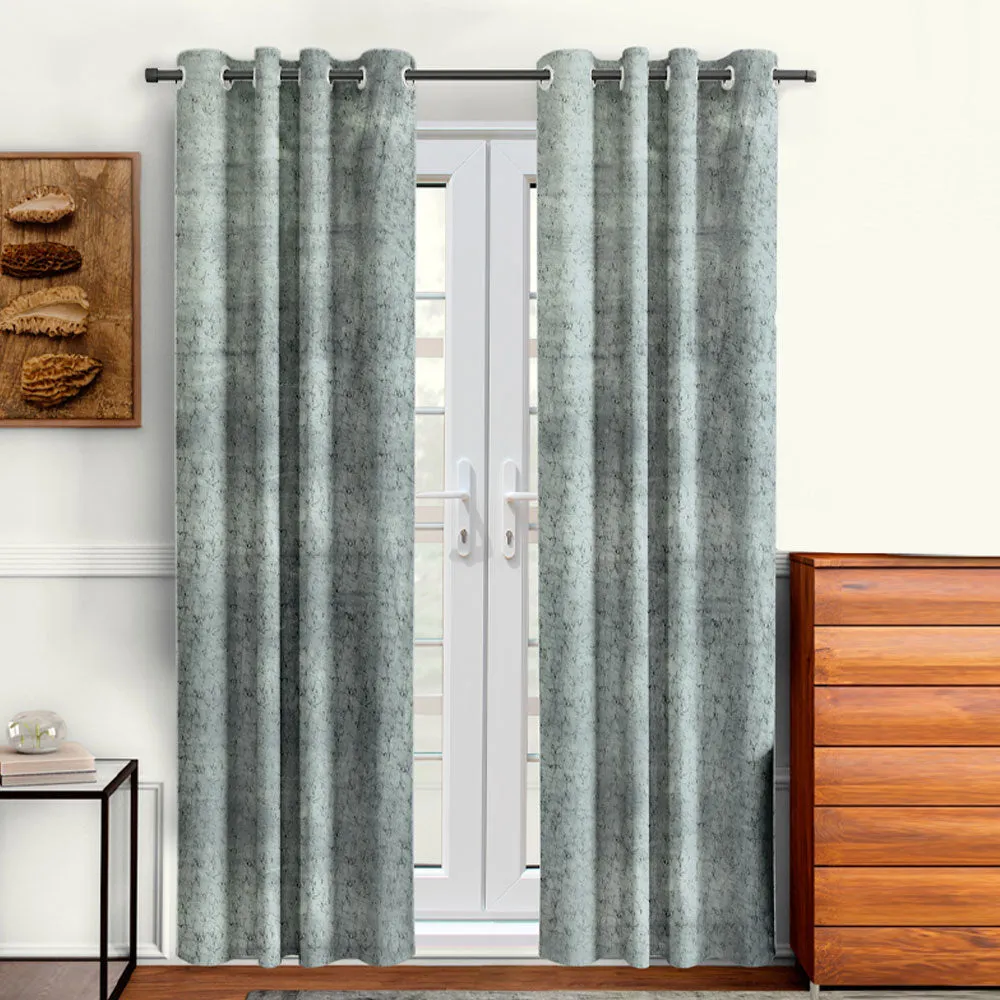 Cortina Luscious Light Grey Velvet Soft Eyelet Curtain Window