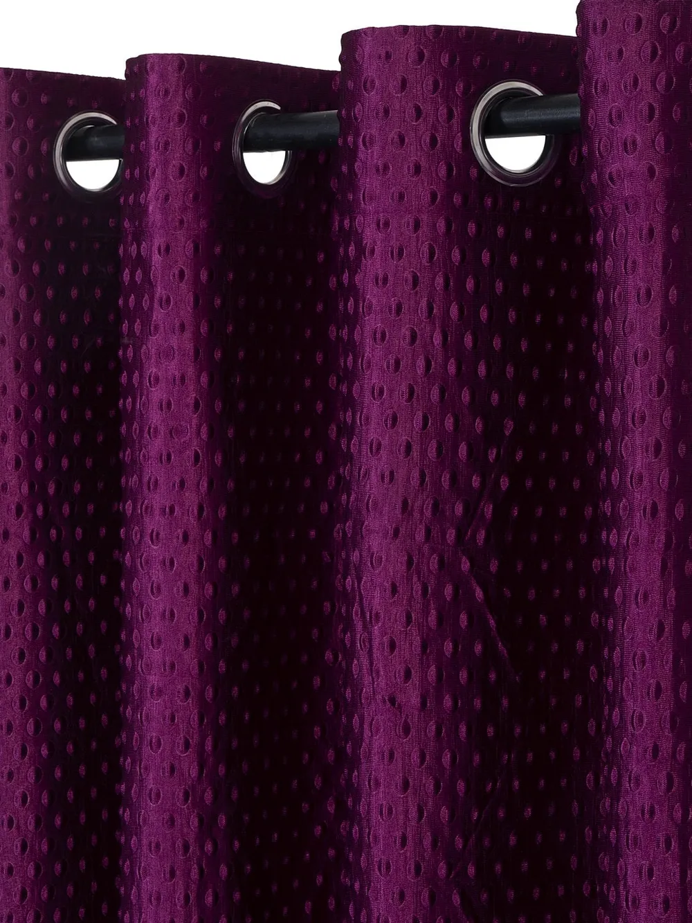 Cortina Magenta Designer Eyelet Door Curtain Regular (Size: 210 cm x 115 cm)