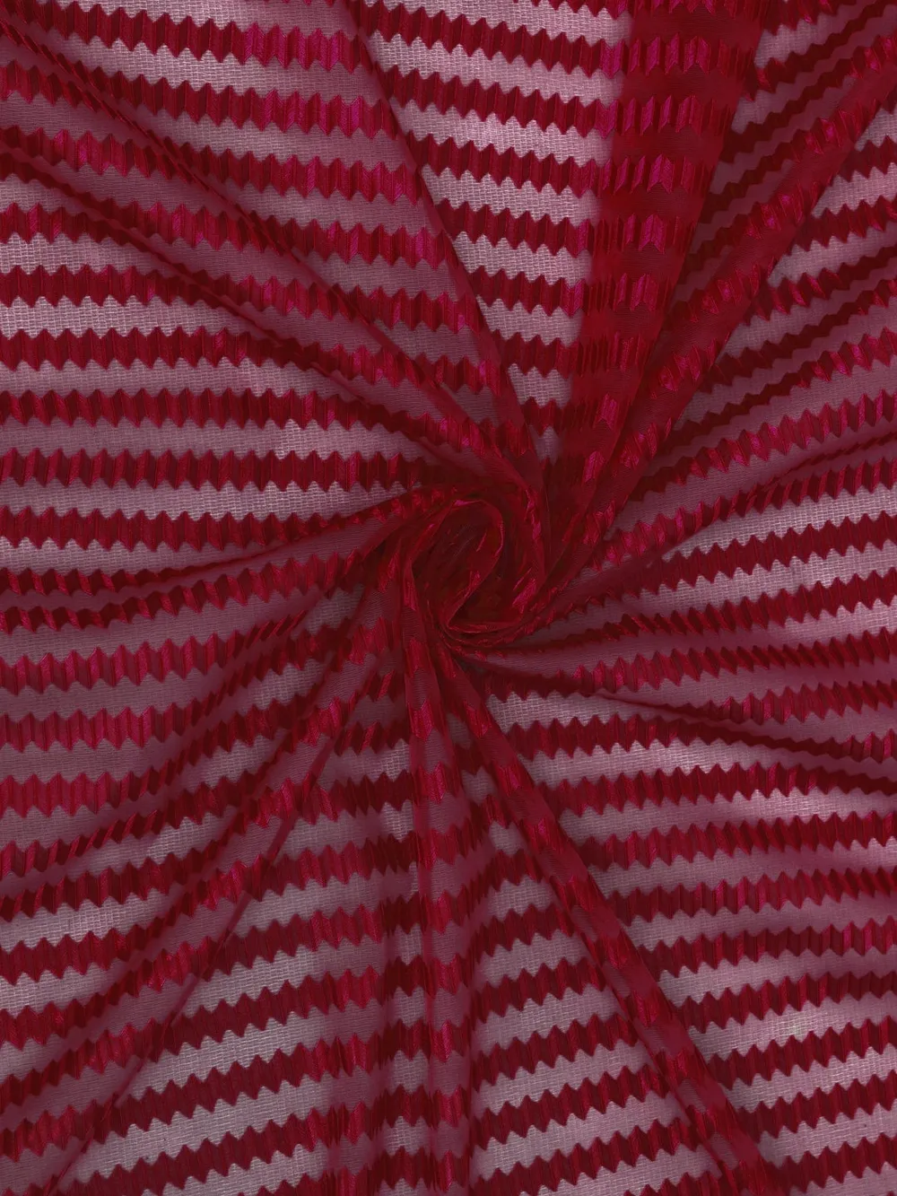 Cortina Maroon Intricate Designer Sheer Door Net Curtain Regular (Size: 7FT X 4FT)