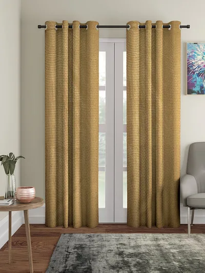 Cortina Mustard Yellow Designer Eyelet Door Curtain
