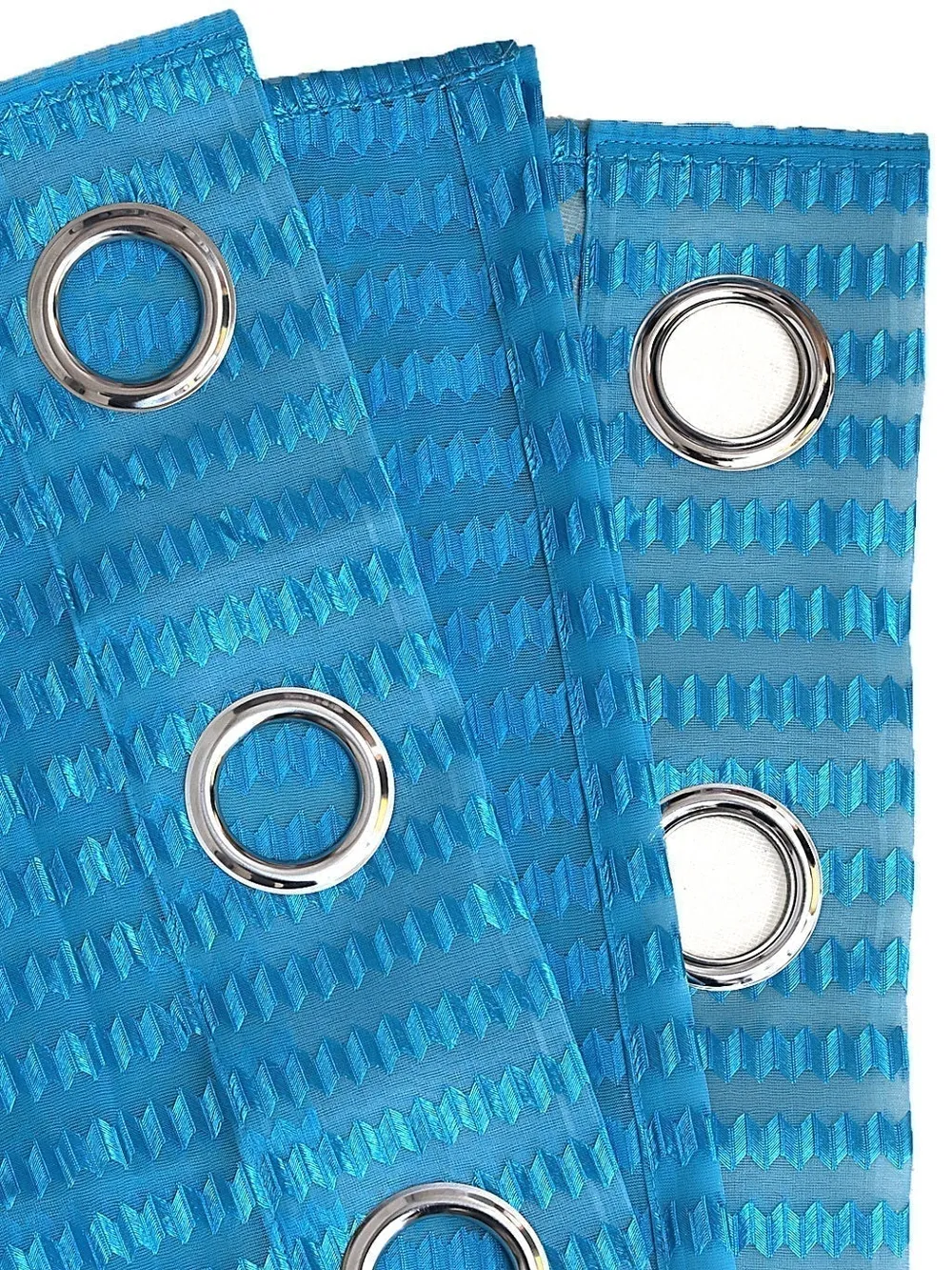 Cortina Ocean Blue Designer Sheer Door Net Curtain Regular (Size: 7FT X 4FT)