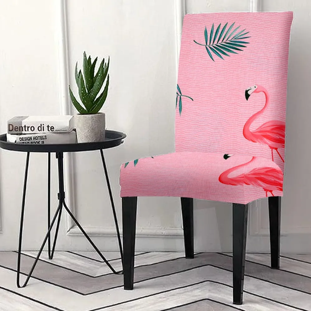 Cortina Pink Abstract Print Polyester Chair Cover (Set of 2, 4 & 6) Pack of 2