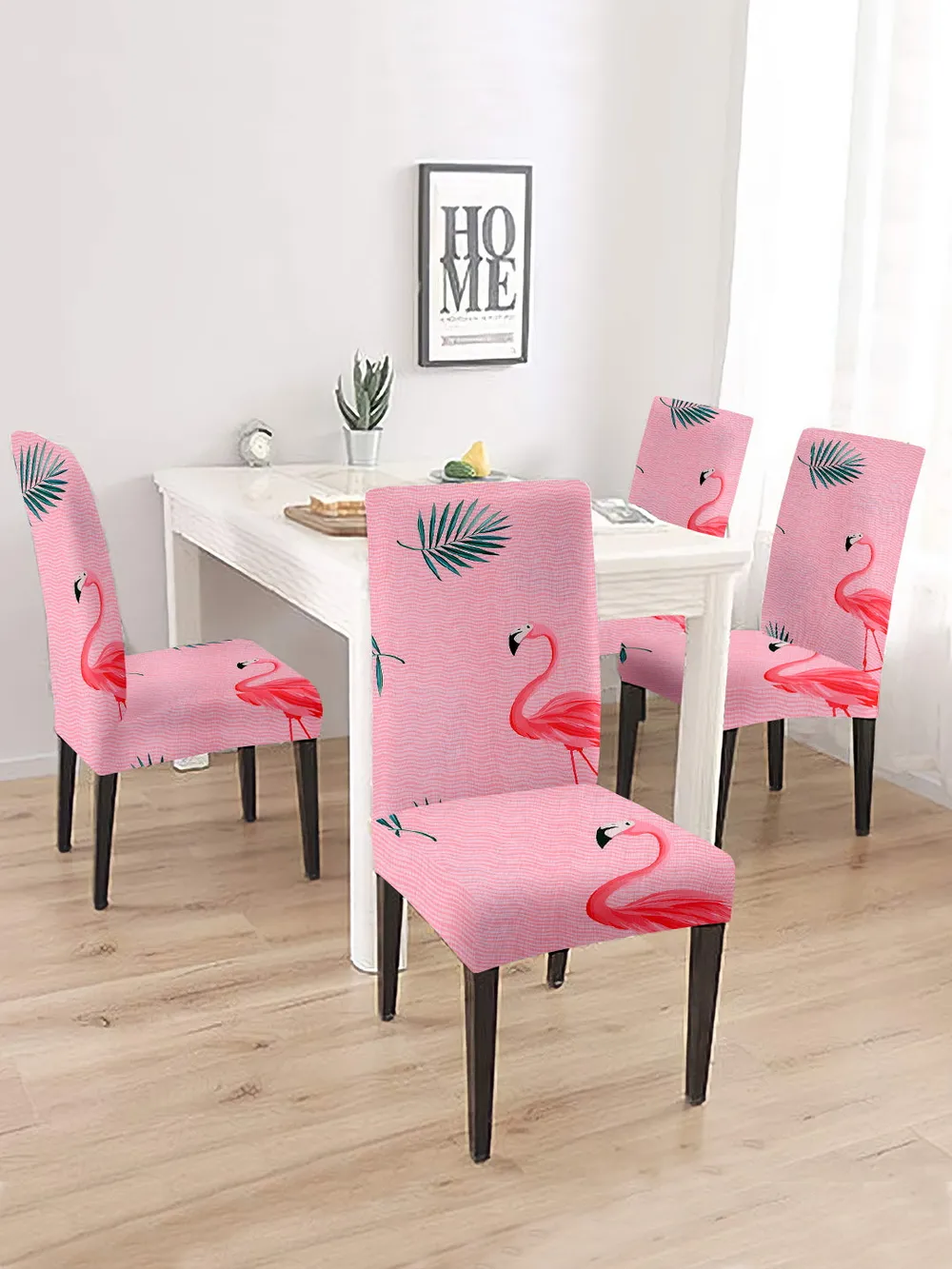 Cortina Pink Abstract Print Polyester Chair Cover (Set of 2, 4 & 6) Pack of 2