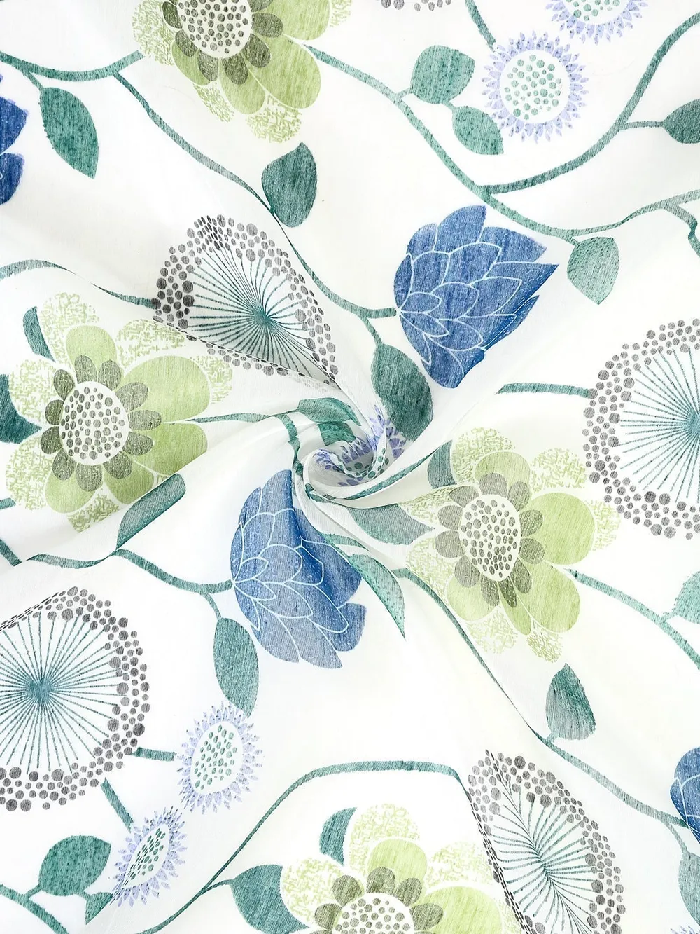 Cortina Pleasing White Printed Sheer Door Net Curtain Regular (Size: 7FT X 4FT)