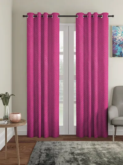 Cortina Pretty Pink Designer Eyelet Door Curtain