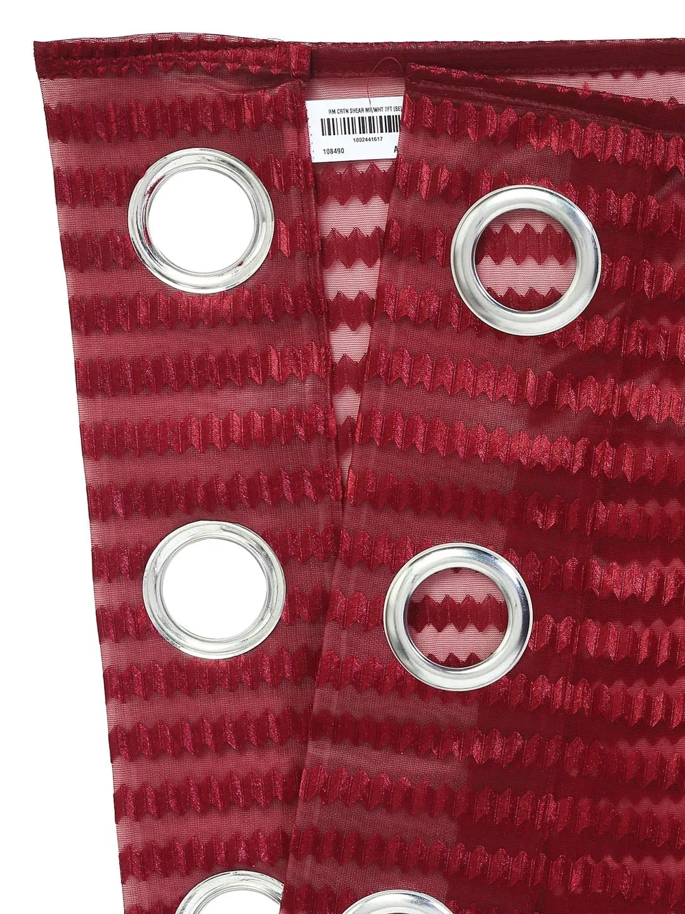 Cortina Rich Red Sheer Door Net Curtain Regular (Size: 7FT X 4FT)