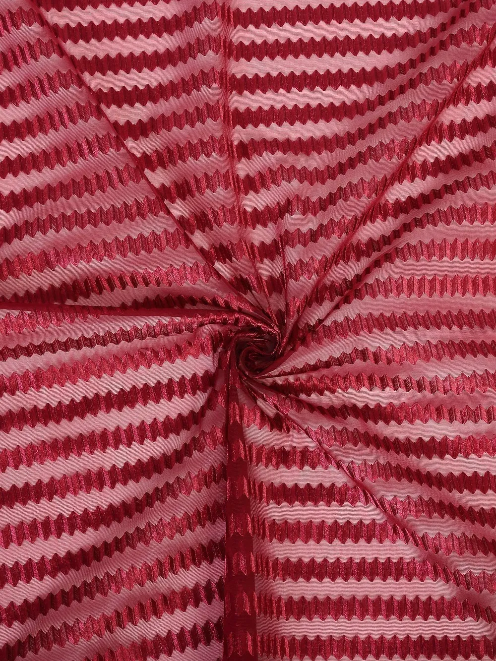 Cortina Rich Red Sheer Window Net Curtain Pack Of 4