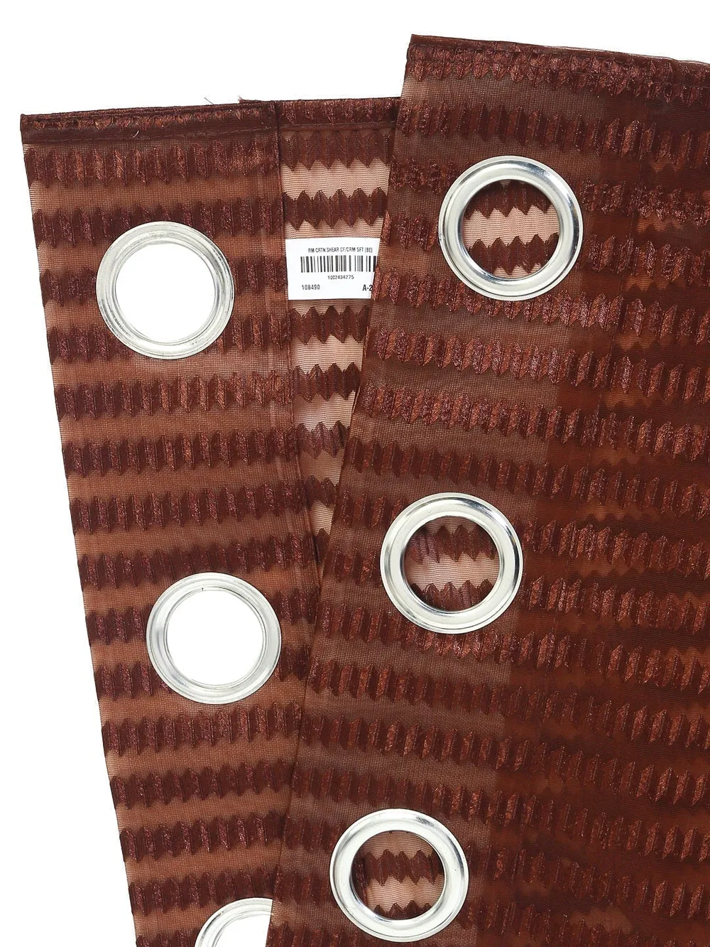 Cortina Shades Of Brown Designer Sheer Door Net Curtain Regular (Size: 7FT X 4FT)