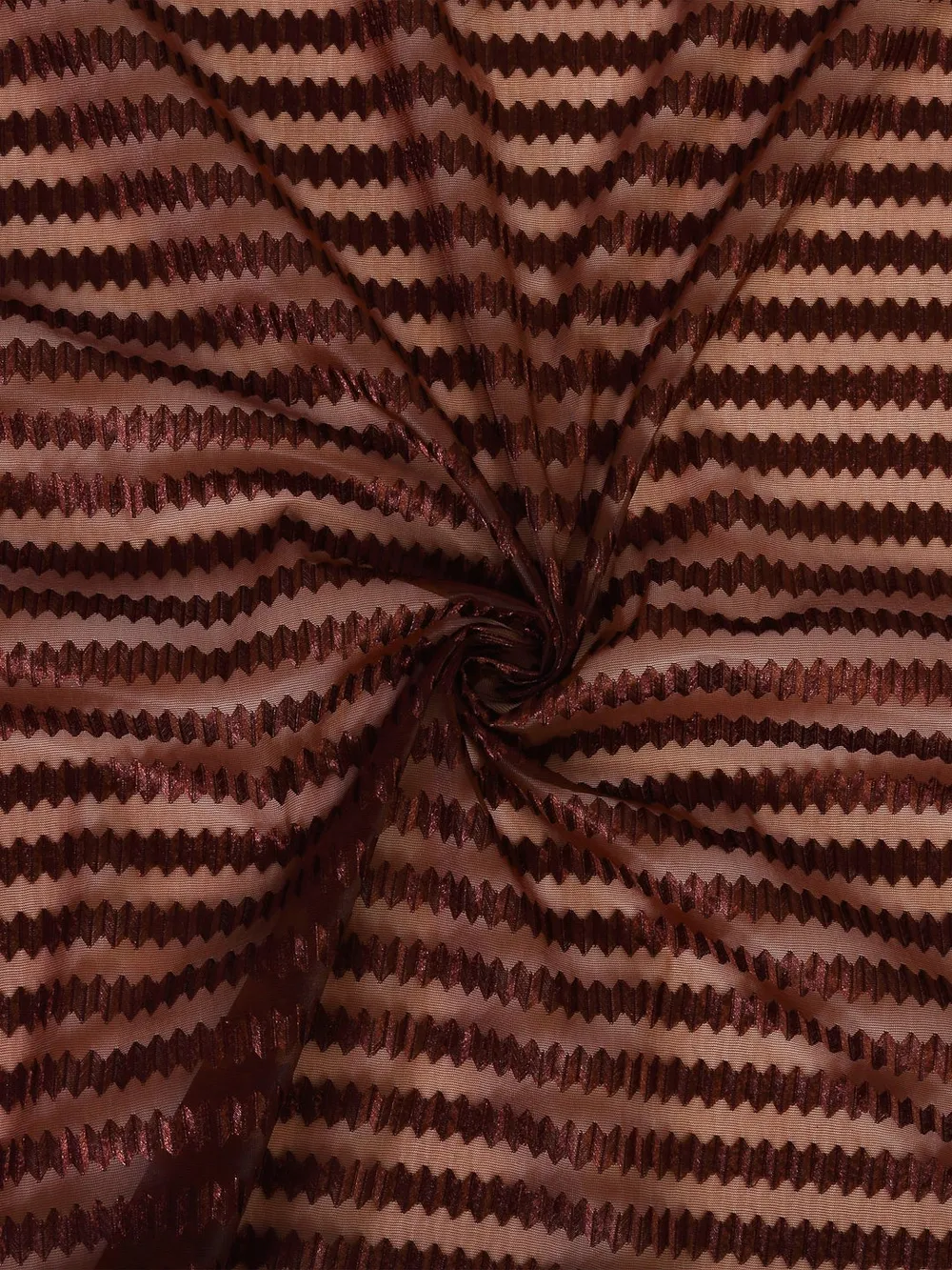 Cortina Shades Of Brown Designer Sheer Window Net Curtain Pack Of 4