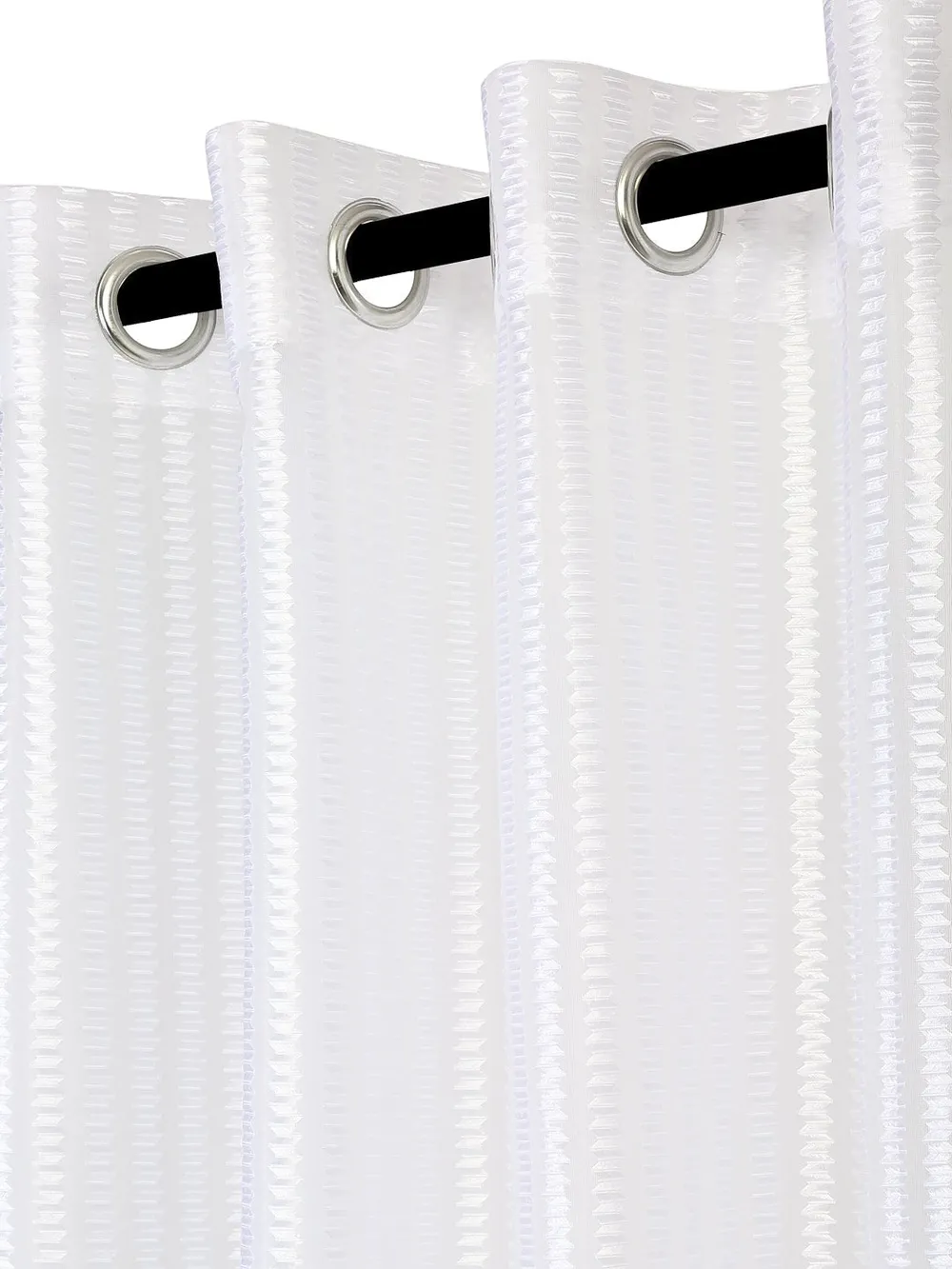 Cortina Silver Lining Sheer Door Net Curtain Regular (Size: 7FT X 4FT)