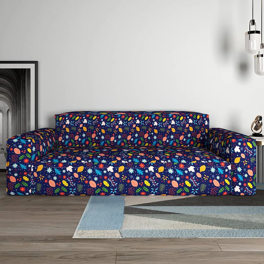 Cortina Spandex Stretchable Autumn Leaf pattern Sofa Slip cover One Seater Sofa Slipcover