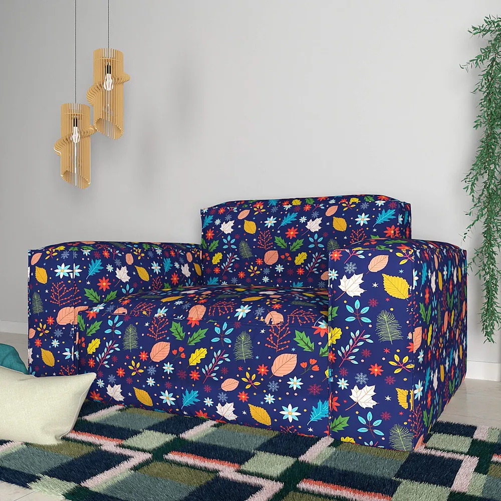 Cortina Spandex Stretchable Autumn Leaf pattern Sofa Slip cover One Seater Sofa Slipcover