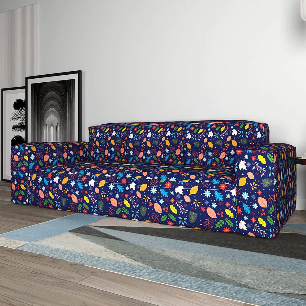 Cortina Spandex Stretchable Autumn Leaf pattern Sofa Slip cover One Seater Sofa Slipcover