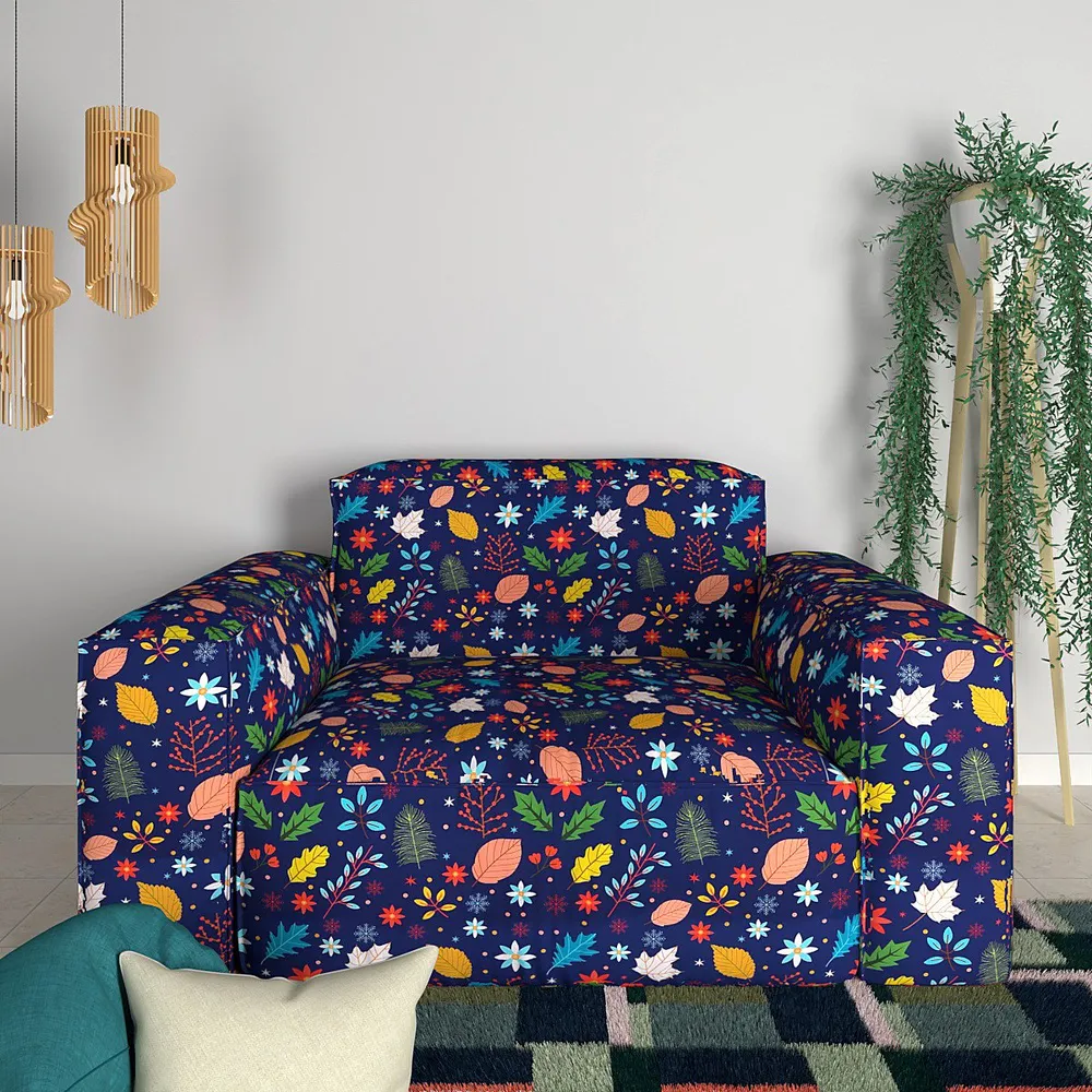 Cortina Spandex Stretchable Autumn Leaf pattern Sofa Slip cover One Seater Sofa Slipcover