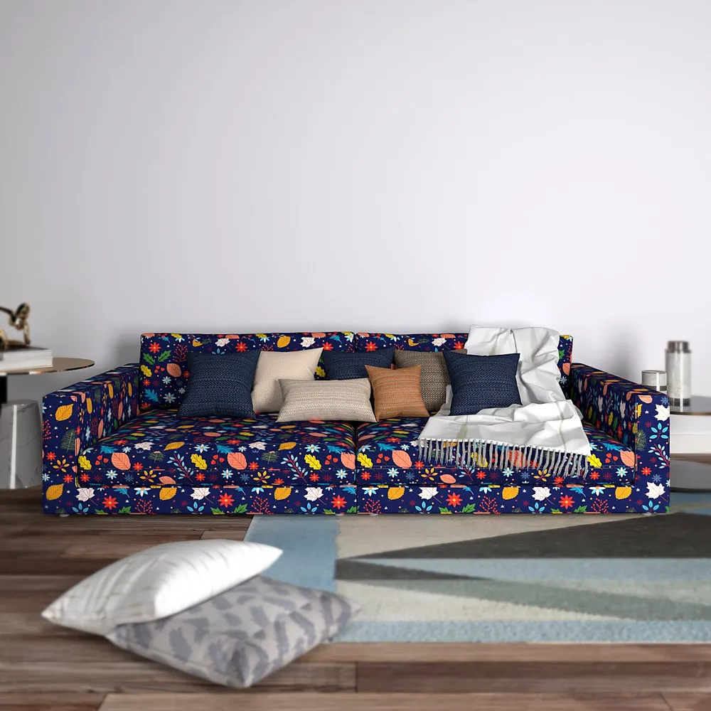 Cortina Spandex Stretchable Autumn Leaf pattern Sofa Slip cover One Seater Sofa Slipcover